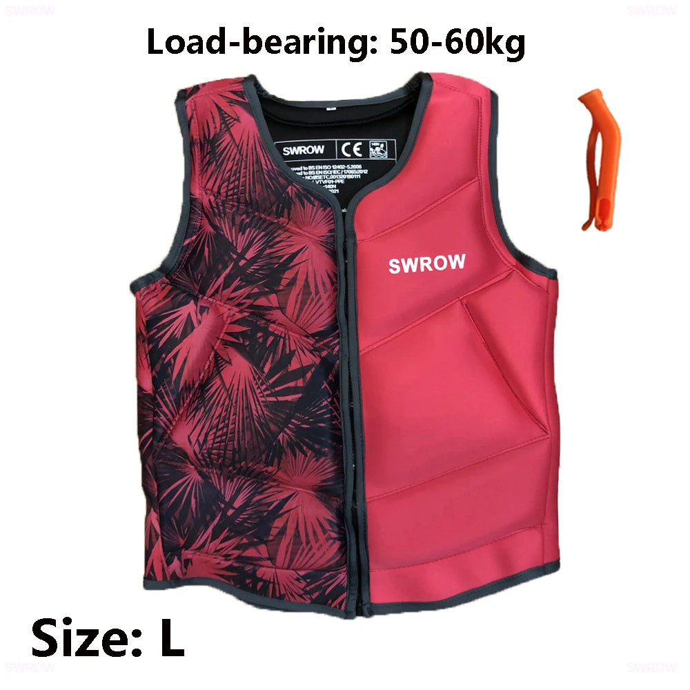 SWROW Neoprene Lifejacket Adult Swimming Floating Jacket Men and Women Portable Fishing Surfing Kayak Water Sports Lifejacket