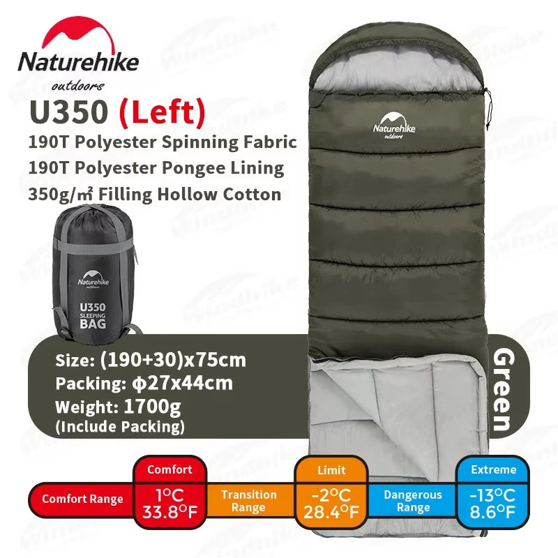 Naturehike Sleeping Bag Ultralight Cotton Sleeping Bag Winter Sleeping Bag Lightweight Waterproof Outdoor Quilt Sleeping Bag