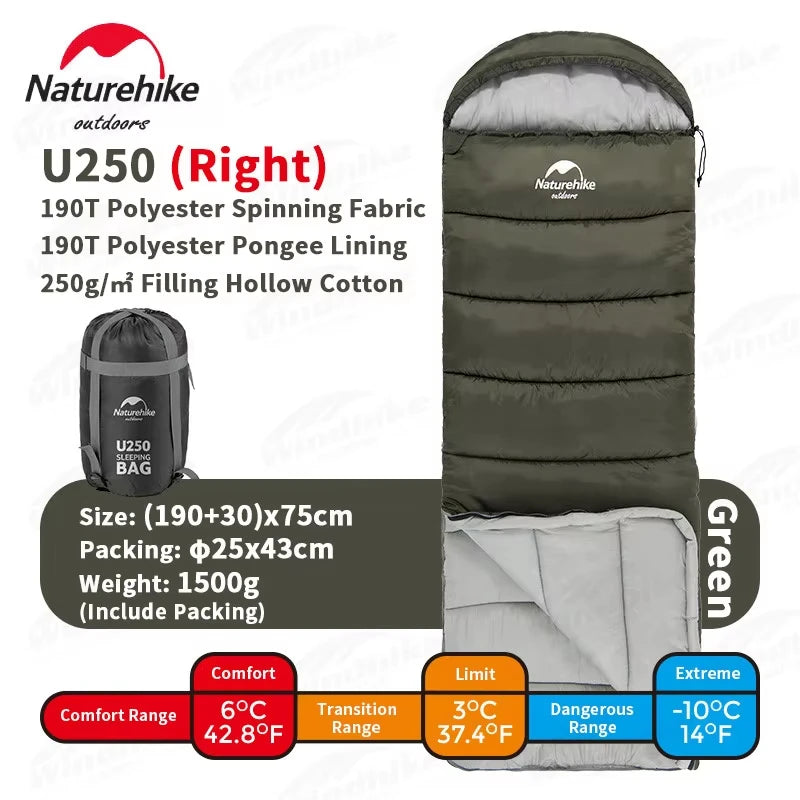 Naturehike Sleeping Bag Ultralight Cotton Sleeping Bag Winter Sleeping Bag Lightweight Waterproof Outdoor Quilt Sleeping Bag