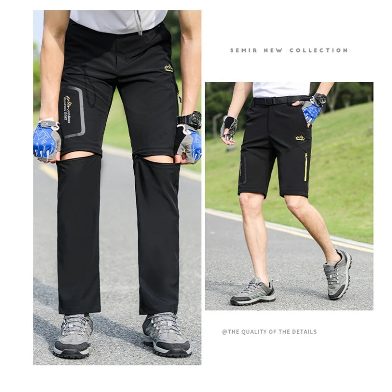 UETEEY Men Women Spring Hiking Pants Camping Trekking Trousers Quick Dry Breathable Outdoor Detachable Two Sections Couple Pants