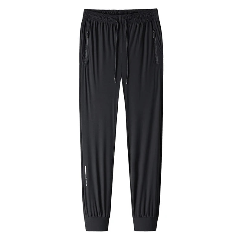 High Quality Ice Silk Pants For Men's Summer Slim Casual New Loose High Elasticity Quick Drying Outdoor Running Casual Pants