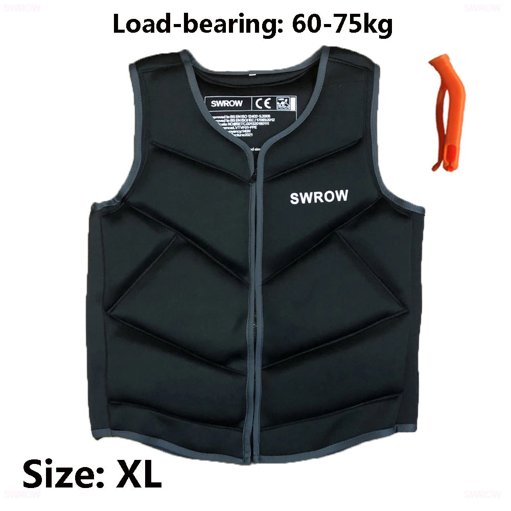 SWROW Neoprene Lifejacket Adult Swimming Floating Jacket Men and Women Portable Fishing Surfing Kayak Water Sports Lifejacket