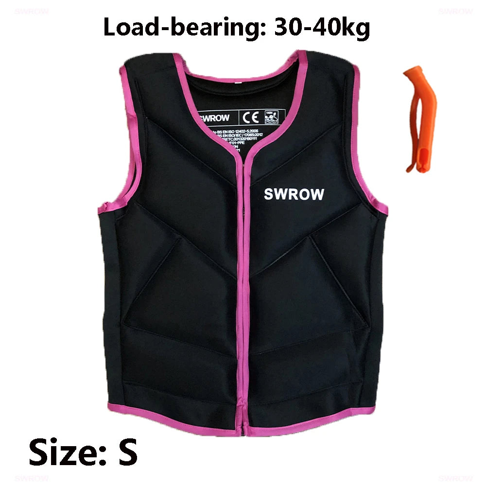 SWROW Neoprene Lifejacket Adult Swimming Floating Jacket Men and Women Portable Fishing Surfing Kayak Water Sports Lifejacket