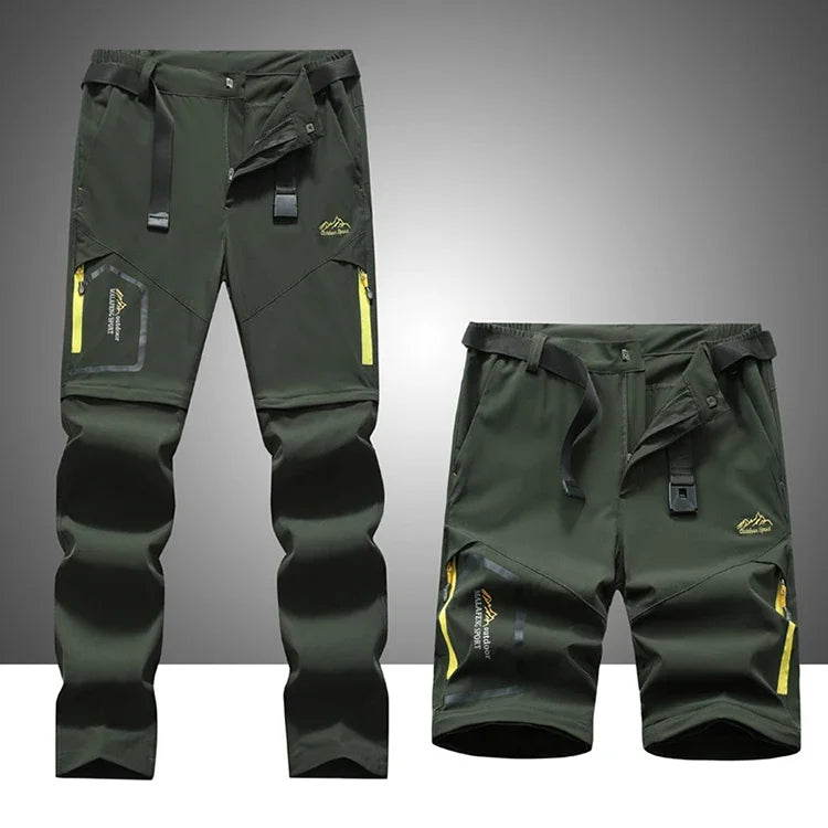 UETEEY Men Women Spring Hiking Pants Camping Trekking Trousers Quick Dry Breathable Outdoor Detachable Two Sections Couple Pants