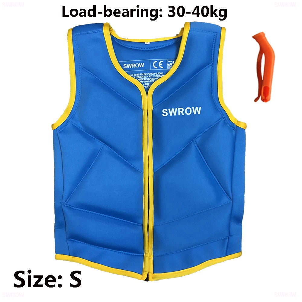 SWROW Neoprene Lifejacket Adult Swimming Floating Jacket Men and Women Portable Fishing Surfing Kayak Water Sports Lifejacket