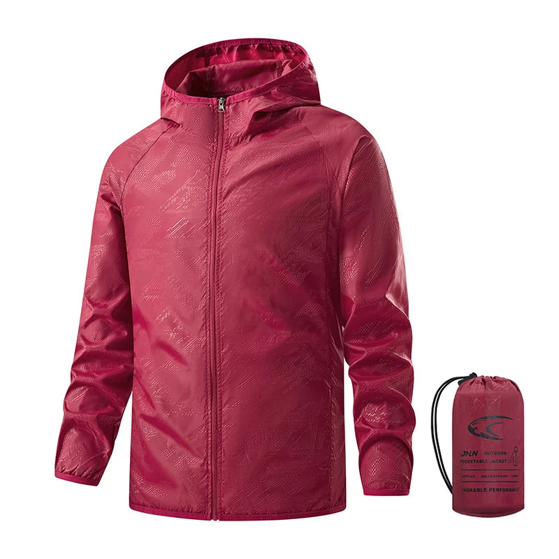 LNGXO Men's Women's Waterproof Hiking Jackets Quick Dry Sun Protective Windbreaker Unisex Camping Climbing Outdoor Rain Coat