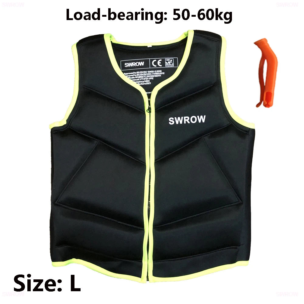 SWROW Neoprene Lifejacket Adult Swimming Floating Jacket Men and Women Portable Fishing Surfing Kayak Water Sports Lifejacket