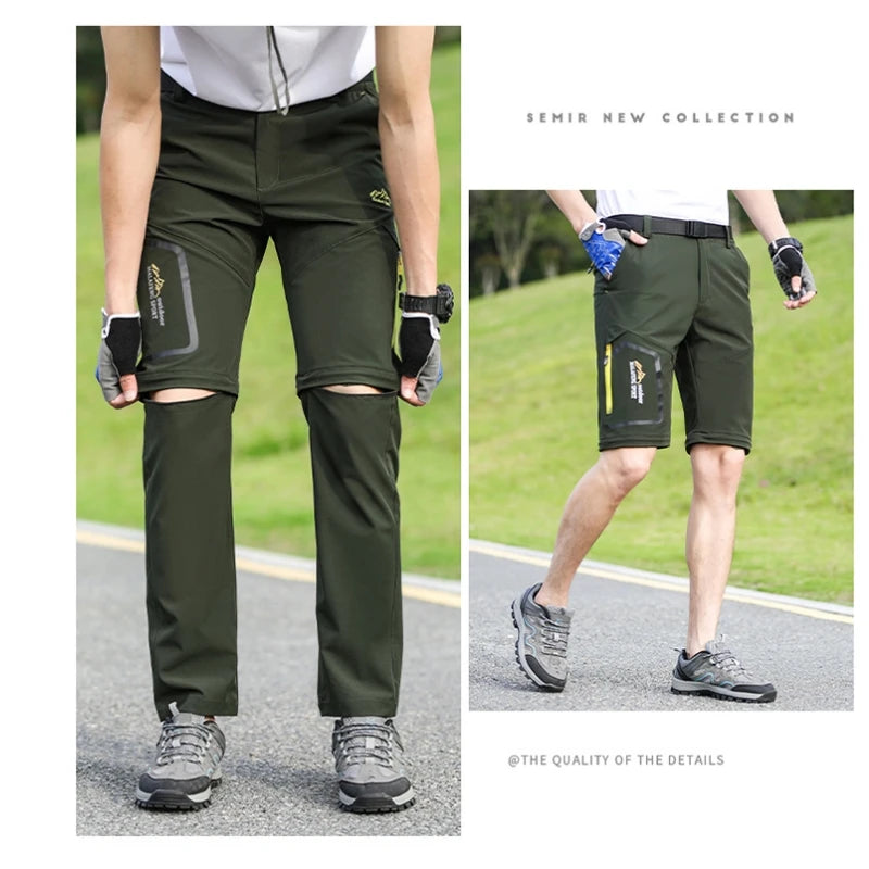UETEEY Men Women Spring Hiking Pants Camping Trekking Trousers Quick Dry Breathable Outdoor Detachable Two Sections Couple Pants