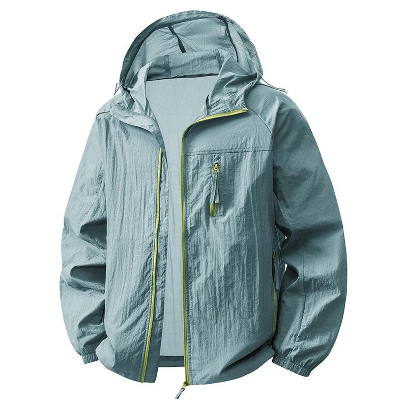 JNLN Women's Men's Sun Protective Jackets Camping Mountaineering Hiking Outdoor Waterproof Windbreaker Summer Lightweight Coat