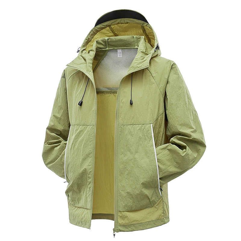 EUMERGX Men's Women's Trekking Windbreaker Summer Sun Protection Waterproof Lightweight Jacket Fishing Climbing Hiking Coat