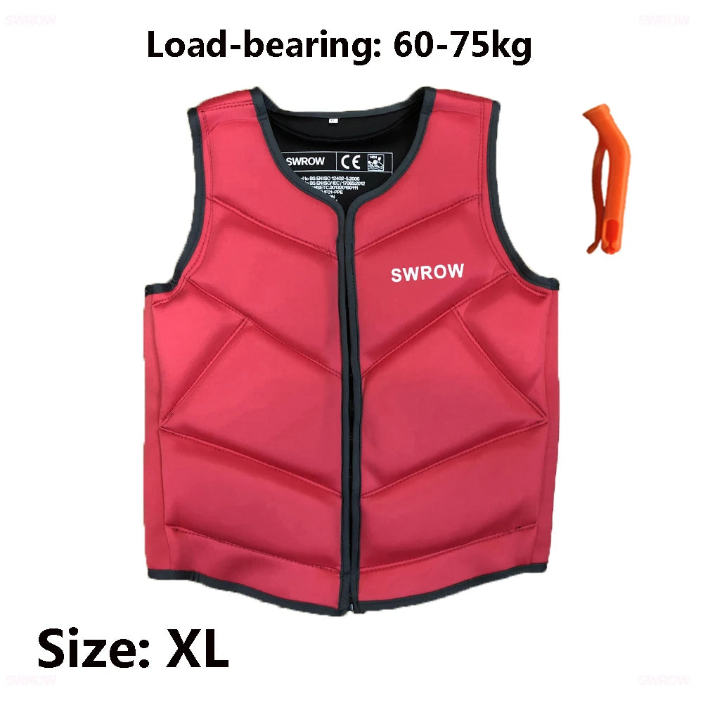 SWROW Neoprene Lifejacket Adult Swimming Floating Jacket Men and Women Portable Fishing Surfing Kayak Water Sports Lifejacket