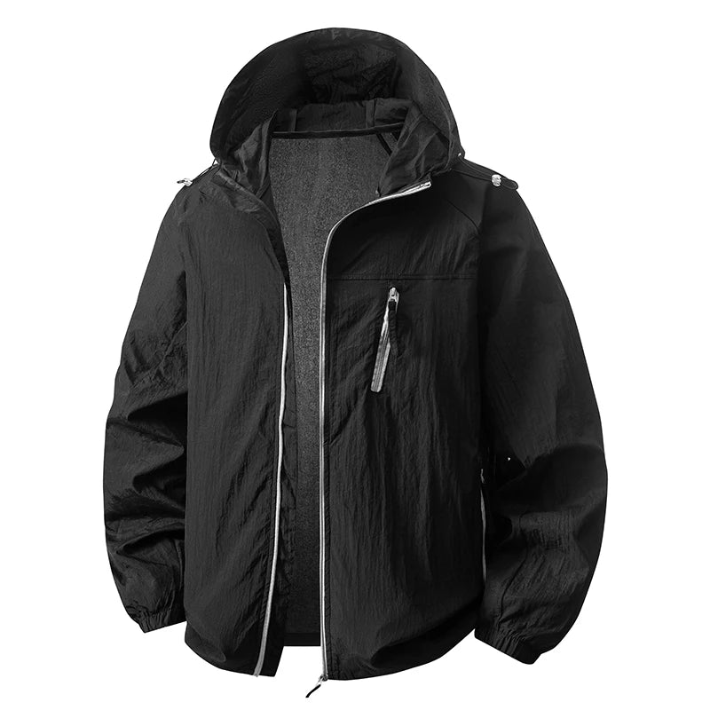 JNLN Women's Men's Sun Protective Jackets Camping Mountaineering Hiking Outdoor Waterproof Windbreaker Summer Lightweight Coat