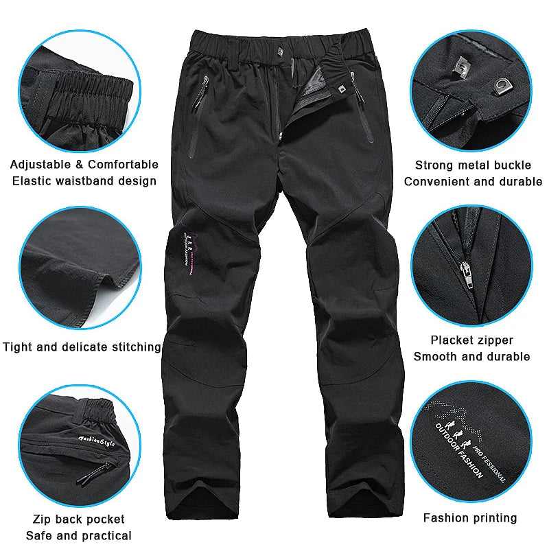 LNGXO Women Hiking Pants Summer Quick Dry Outdoor Camping Climbing Trekking Pants Women Waterproof Mountain Trousers Ripstop