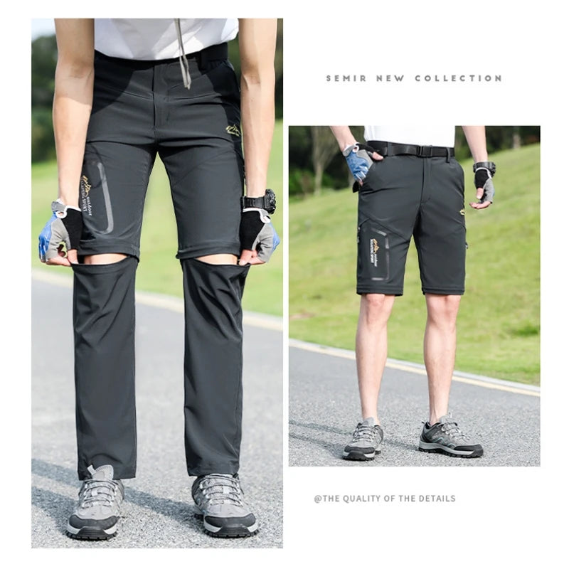 UETEEY Men Women Spring Hiking Pants Camping Trekking Trousers Quick Dry Breathable Outdoor Detachable Two Sections Couple Pants