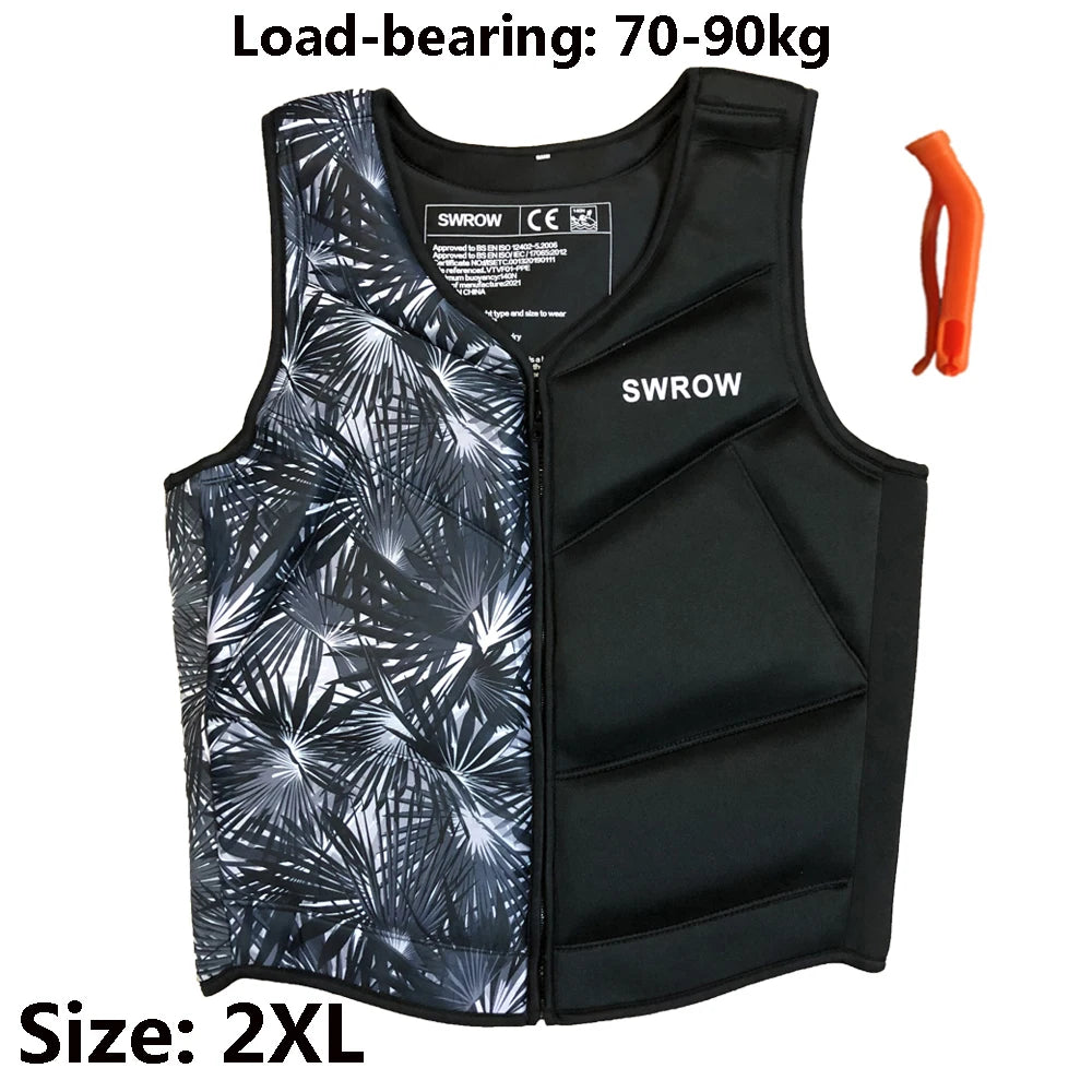 SWROW Neoprene Lifejacket Adult Swimming Floating Jacket Men and Women Portable Fishing Surfing Kayak Water Sports Lifejacket