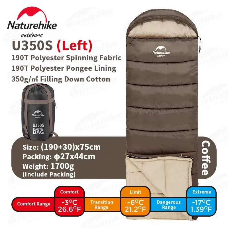 Naturehike Sleeping Bag Ultralight Cotton Sleeping Bag Winter Sleeping Bag Lightweight Waterproof Outdoor Quilt Sleeping Bag