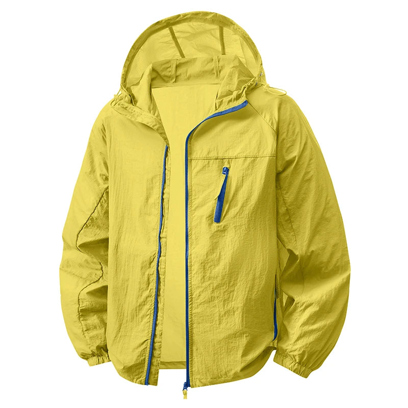 JNLN Women's Men's Sun Protective Jackets Camping Mountaineering Hiking Outdoor Waterproof Windbreaker Summer Lightweight Coat