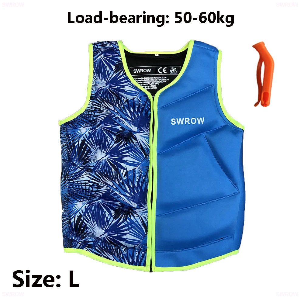 SWROW Neoprene Lifejacket Adult Swimming Floating Jacket Men and Women Portable Fishing Surfing Kayak Water Sports Lifejacket