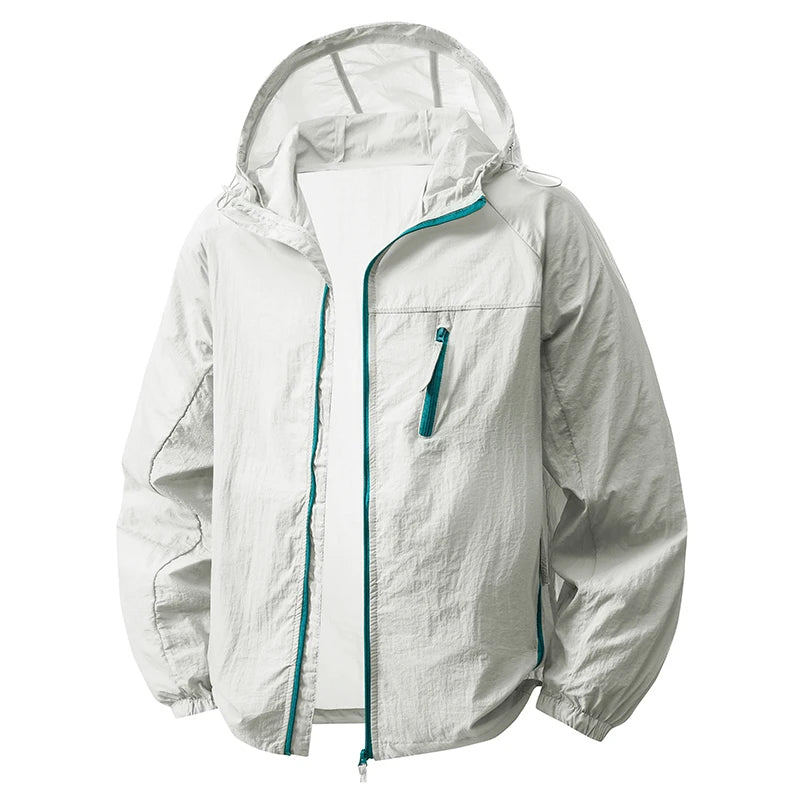 JNLN Women's Men's Sun Protective Jackets Camping Mountaineering Hiking Outdoor Waterproof Windbreaker Summer Lightweight Coat
