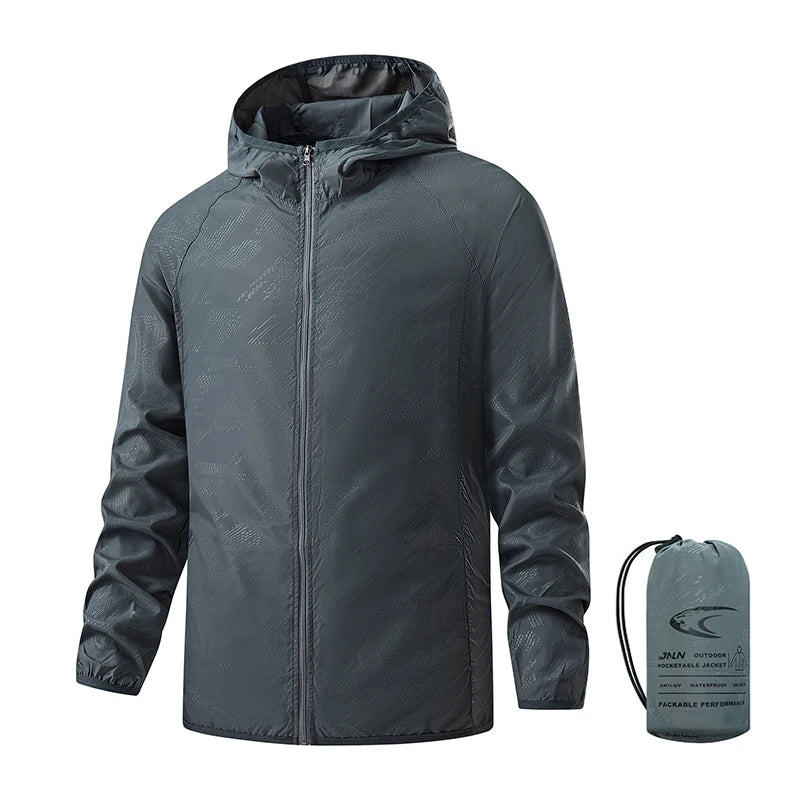 LNGXO Men's Women's Waterproof Hiking Jackets Quick Dry Sun Protective Windbreaker Unisex Camping Climbing Outdoor Rain Coat