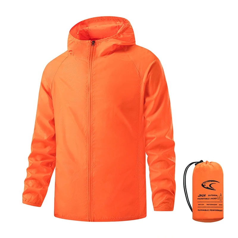 LNGXO Men's Women's Waterproof Hiking Jackets Quick Dry Sun Protective Windbreaker Unisex Camping Climbing Outdoor Rain Coat