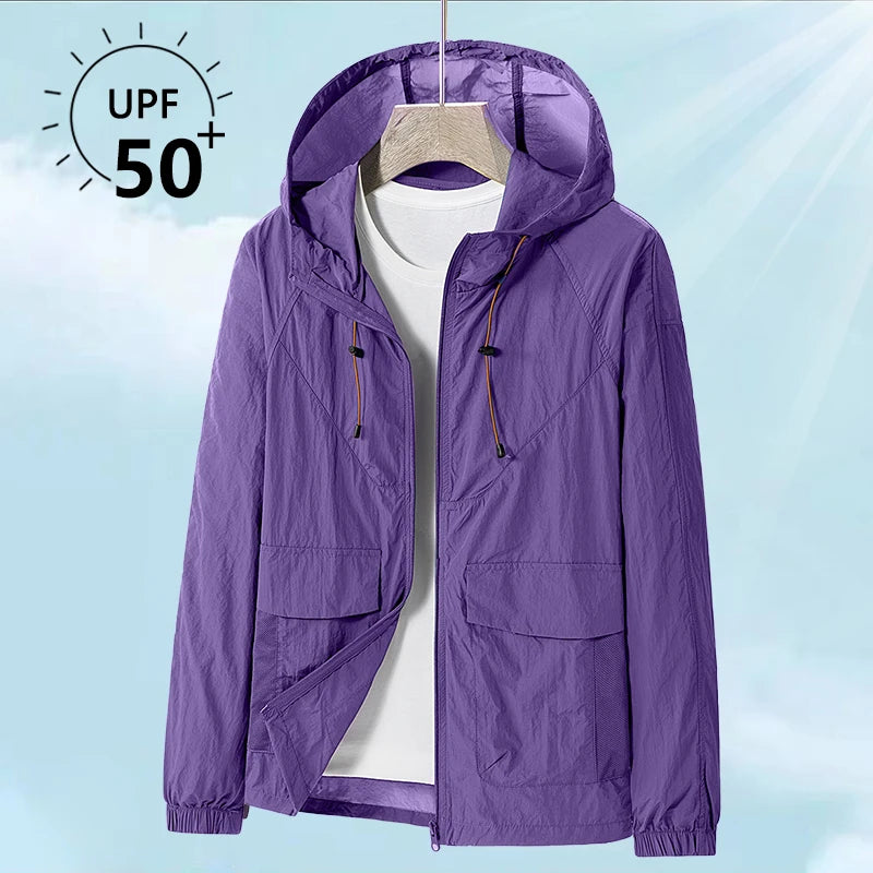 Upf 50+ Unisex Light Breathable Outdoor Waterproof Coat Sun Uv Quick Dry Protectionacket Hooded Soft  Jackets