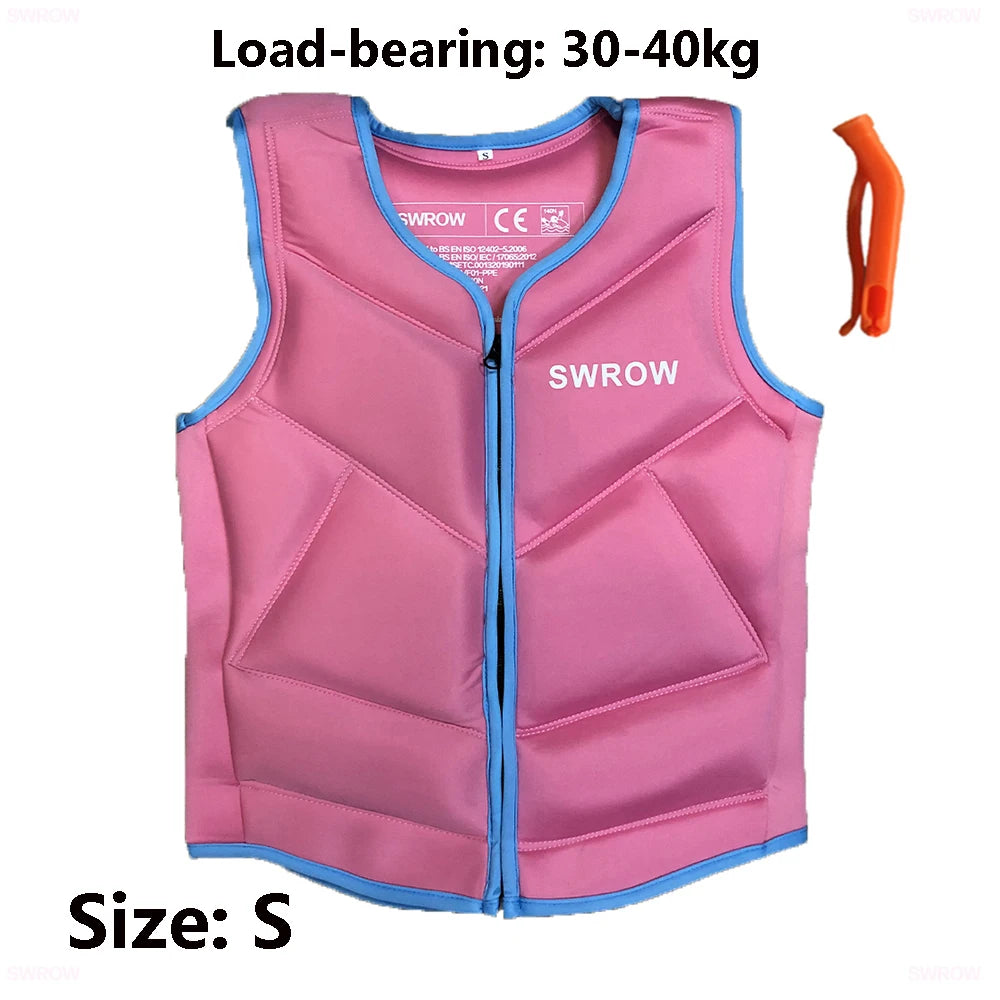 SWROW Neoprene Lifejacket Adult Swimming Floating Jacket Men and Women Portable Fishing Surfing Kayak Water Sports Lifejacket