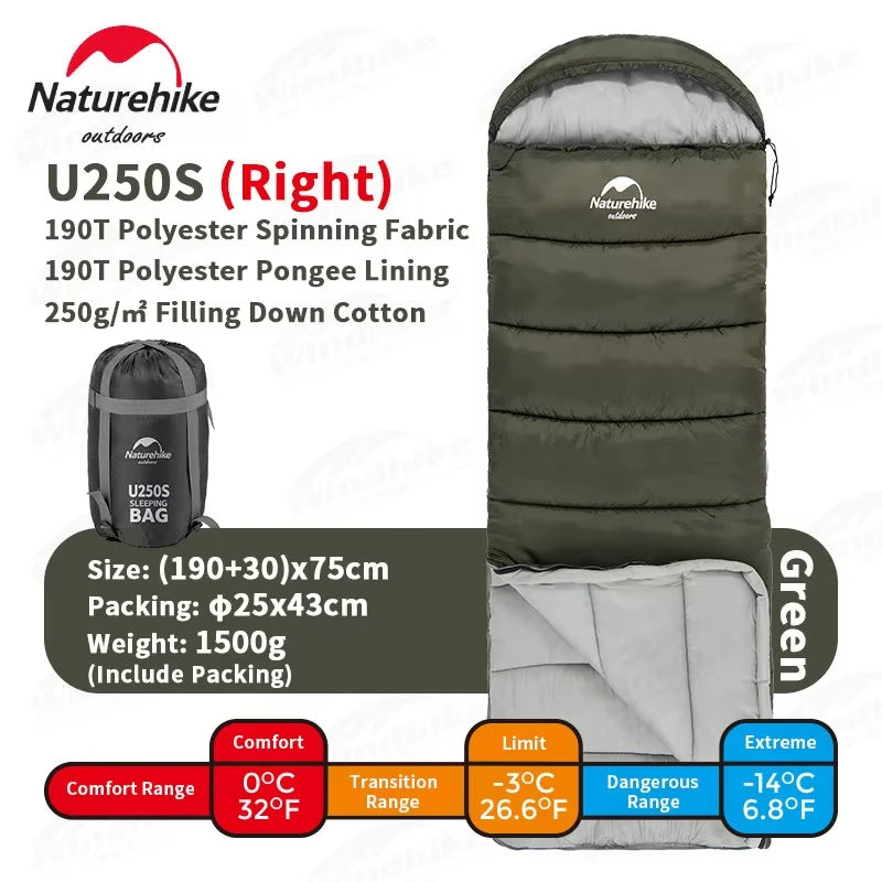 Naturehike Sleeping Bag Ultralight Cotton Sleeping Bag Winter Sleeping Bag Lightweight Waterproof Outdoor Quilt Sleeping Bag
