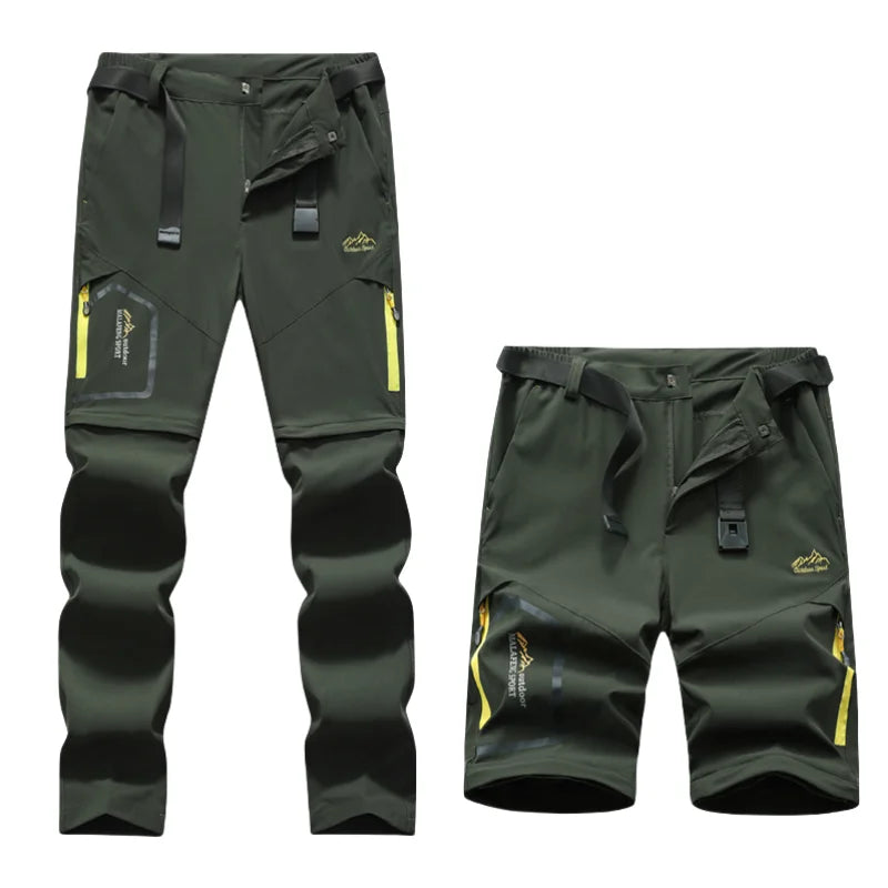 UETEEY Men Women Spring Hiking Pants Camping Trekking Trousers Quick Dry Breathable Outdoor Detachable Two Sections Couple Pants