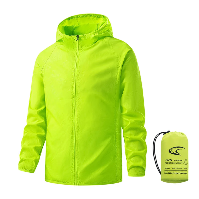 LNGXO Men's Women's Waterproof Hiking Jackets Quick Dry Sun Protective Windbreaker Unisex Camping Climbing Outdoor Rain Coat