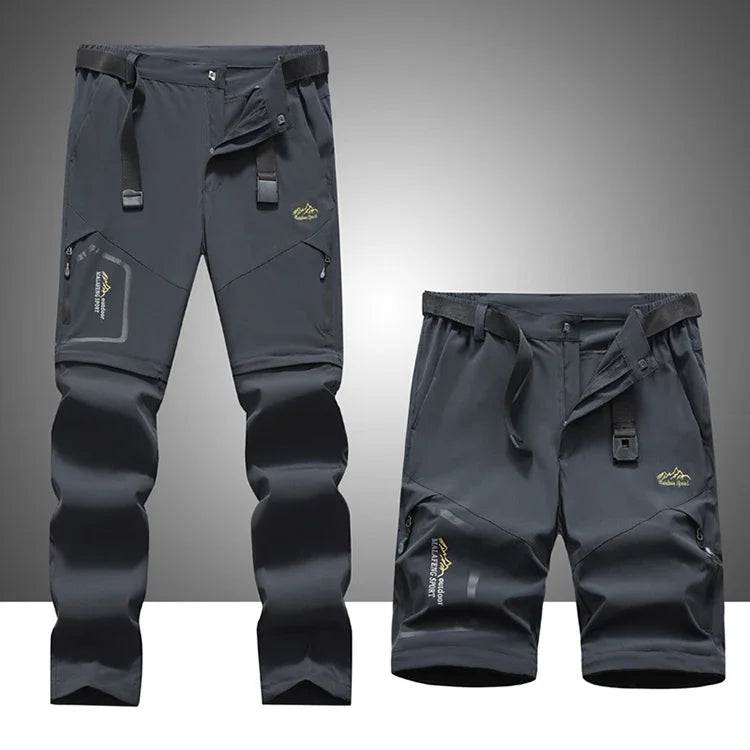 UETEEY Men Women Spring Hiking Pants Camping Trekking Trousers Quick Dry Breathable Outdoor Detachable Two Sections Couple Pants