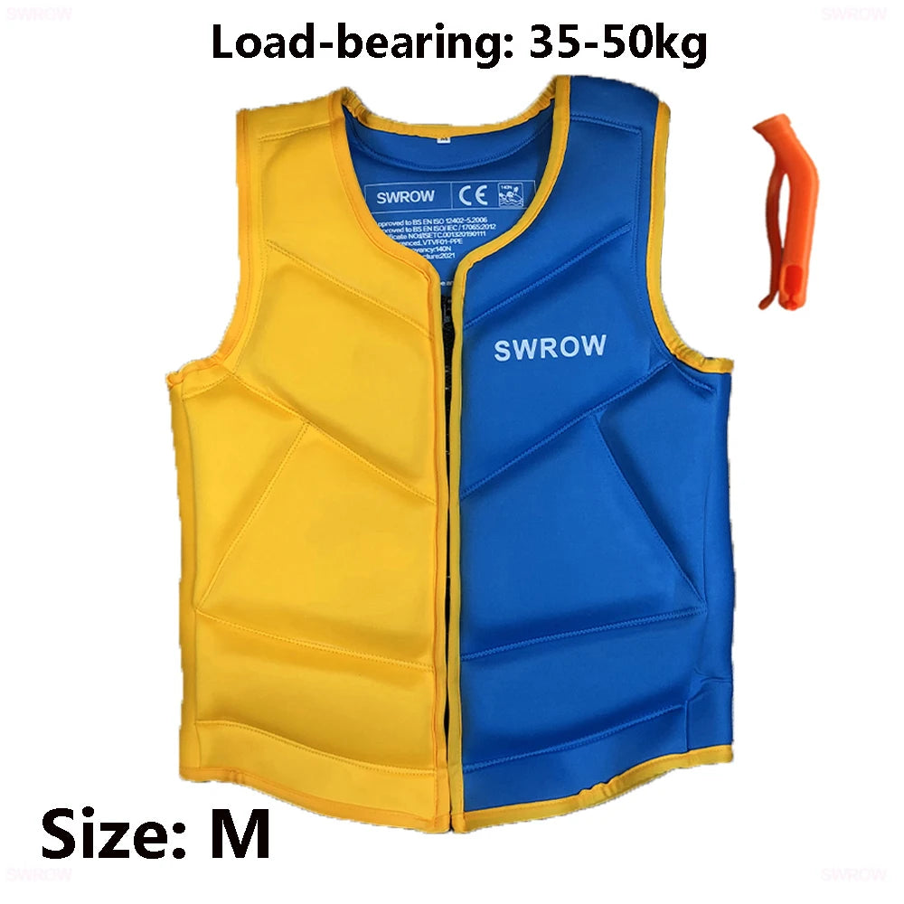 SWROW Neoprene Lifejacket Adult Swimming Floating Jacket Men and Women Portable Fishing Surfing Kayak Water Sports Lifejacket