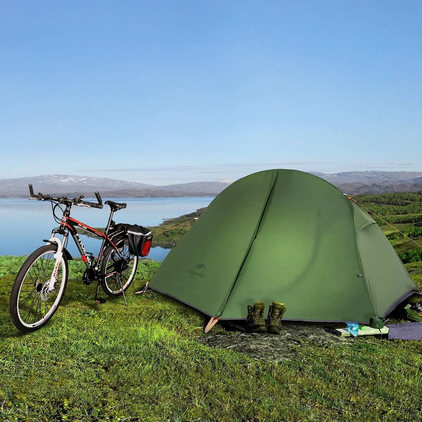 Naturehike Cycling Tent 1 Person Portable Ultralight Backpacking Trekking Tent Waterproof Double Layer Camping Tent