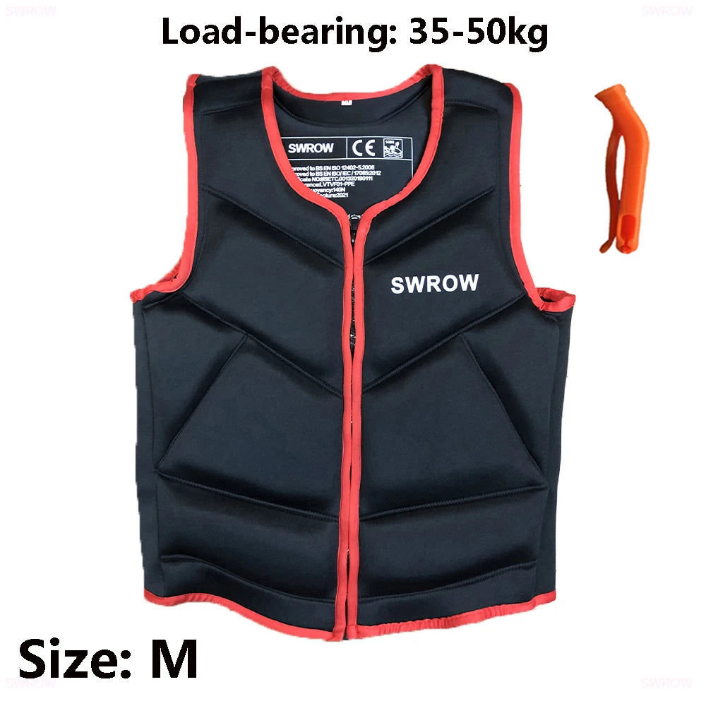 SWROW Neoprene Lifejacket Adult Swimming Floating Jacket Men and Women Portable Fishing Surfing Kayak Water Sports Lifejacket