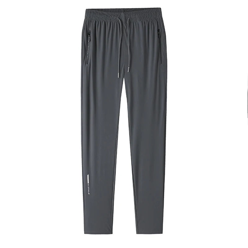 High Quality Ice Silk Pants For Men's Summer Slim Casual New Loose High Elasticity Quick Drying Outdoor Running Casual Pants