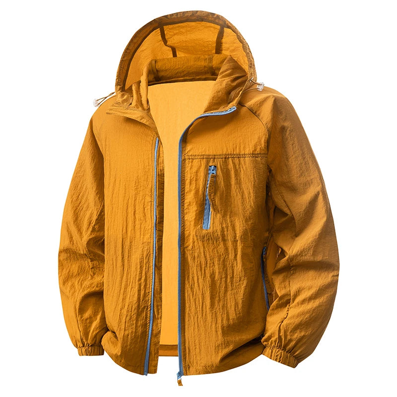 JNLN Women's Men's Sun Protective Jackets Camping Mountaineering Hiking Outdoor Waterproof Windbreaker Summer Lightweight Coat