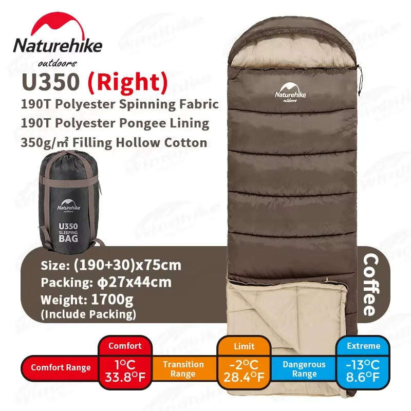 Naturehike Sleeping Bag Ultralight Cotton Sleeping Bag Winter Sleeping Bag Lightweight Waterproof Outdoor Quilt Sleeping Bag