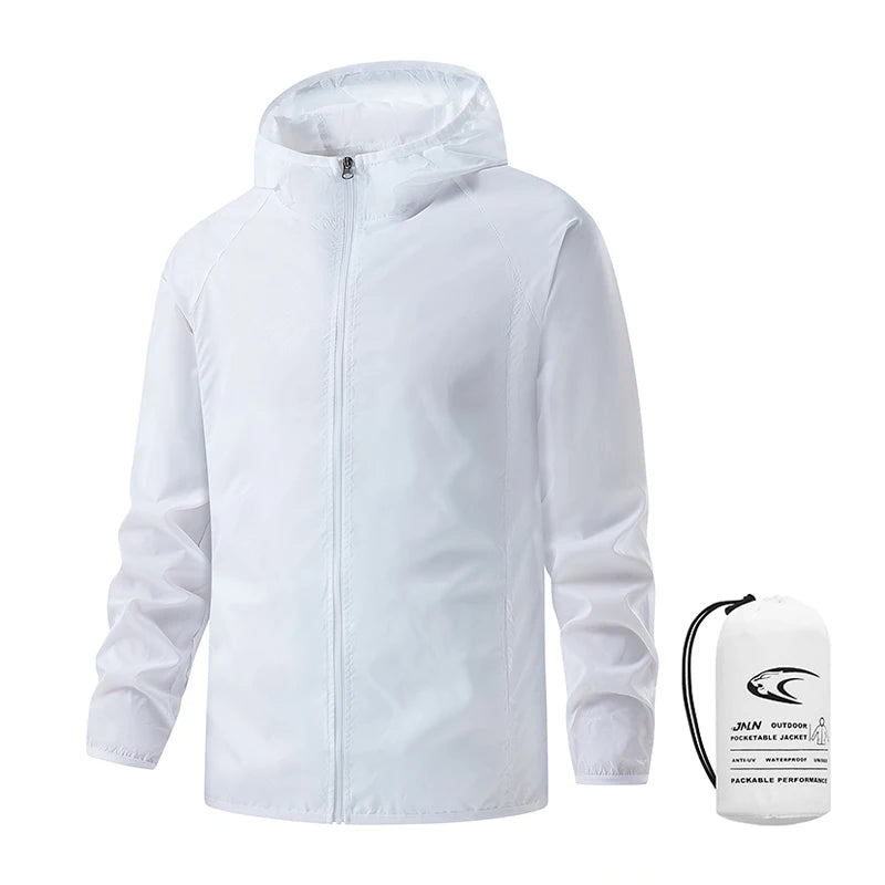 LNGXO Men's Women's Waterproof Hiking Jackets Quick Dry Sun Protective Windbreaker Unisex Camping Climbing Outdoor Rain Coat