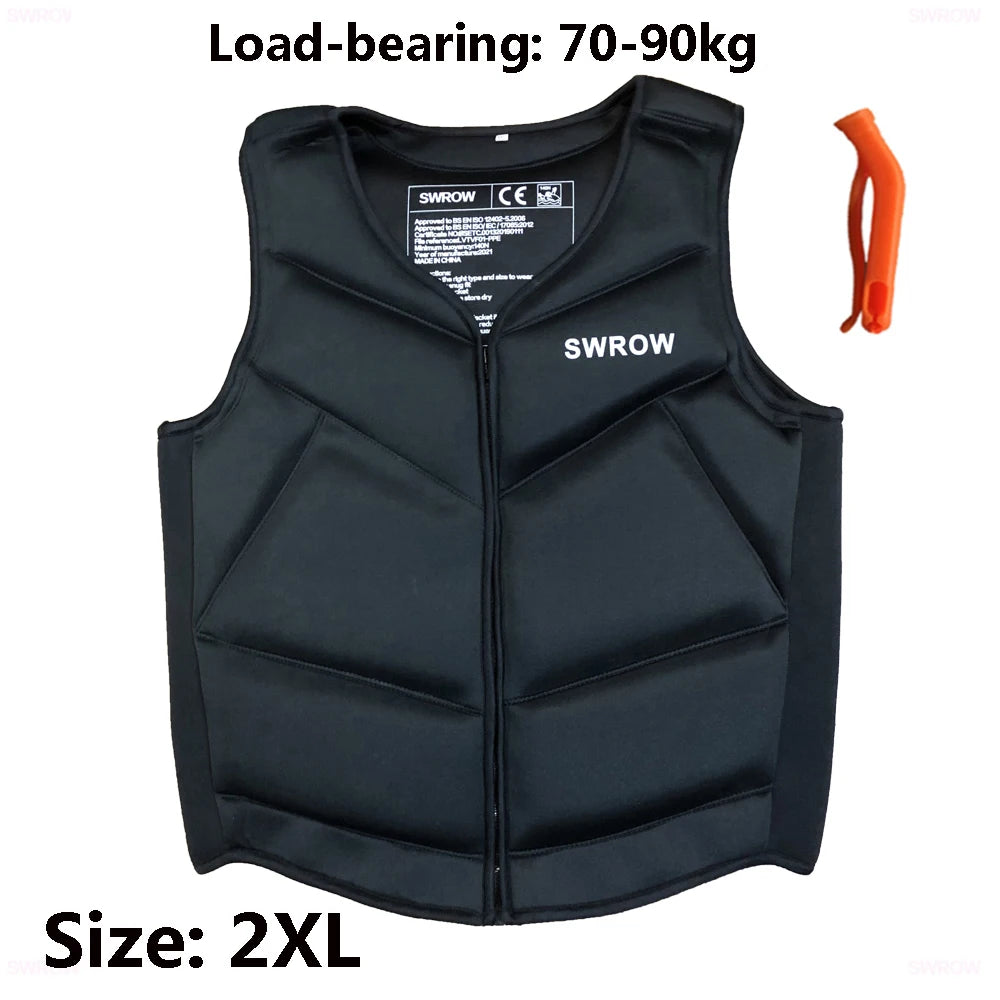SWROW Neoprene Lifejacket Adult Swimming Floating Jacket Men and Women Portable Fishing Surfing Kayak Water Sports Lifejacket