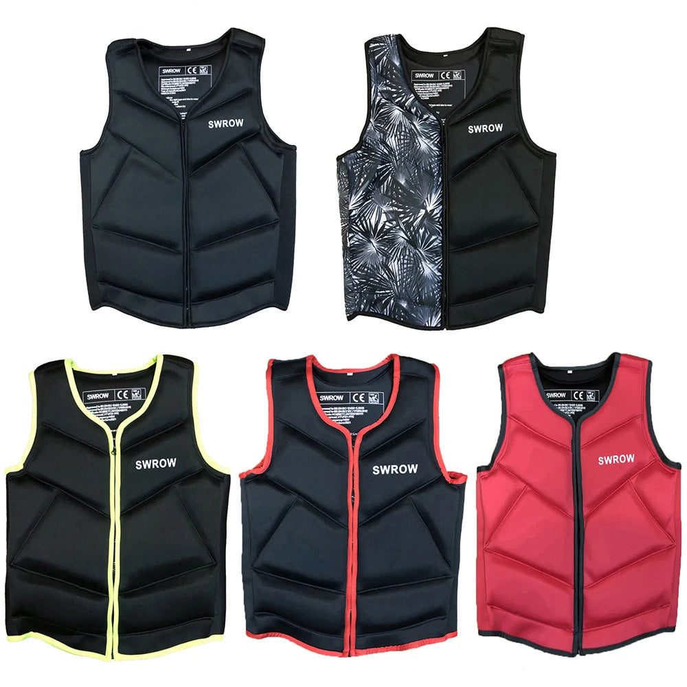 SWROW Neoprene Lifejacket Adult Swimming Floating Jacket Men and Women Portable Fishing Surfing Kayak Water Sports Lifejacket