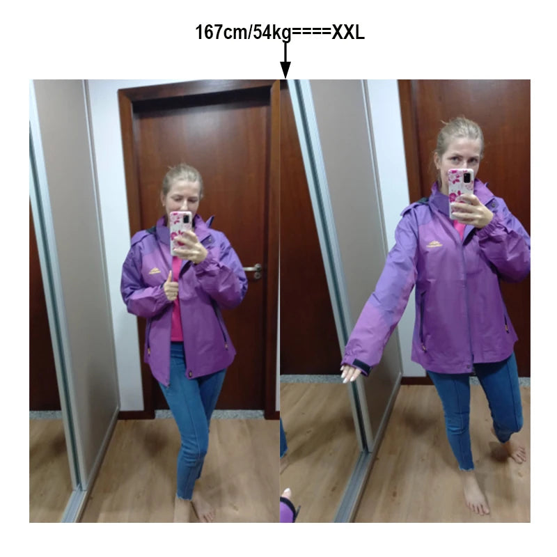 Autumn Women's Waterproof Jacket Outdoor Softshell Raincoat for Hiking Travel Trekking Camping Jacket Windbreaker