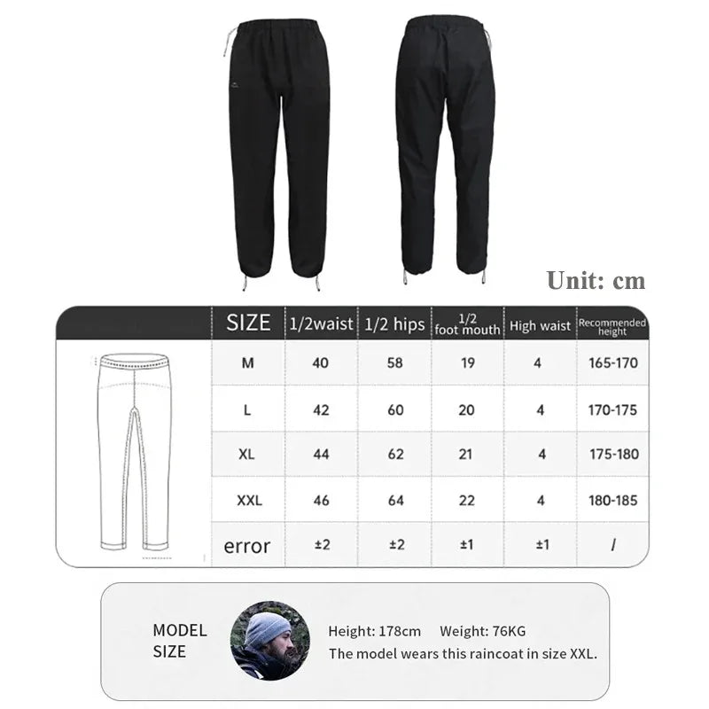 Naturehike  Rainproof Pant Outdoor Portable Hiking Travel Waterproof Breathable Fishing Pants Men Women Windproof Sport Pants