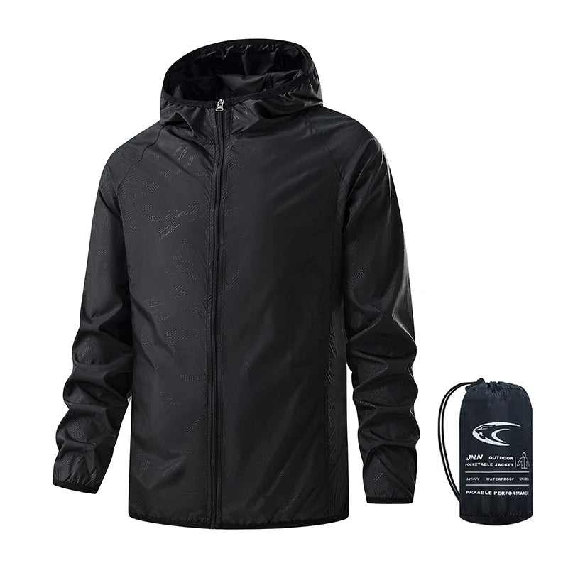 LNGXO Men's Women's Waterproof Hiking Jackets Quick Dry Sun Protective Windbreaker Unisex Camping Climbing Outdoor Rain Coat